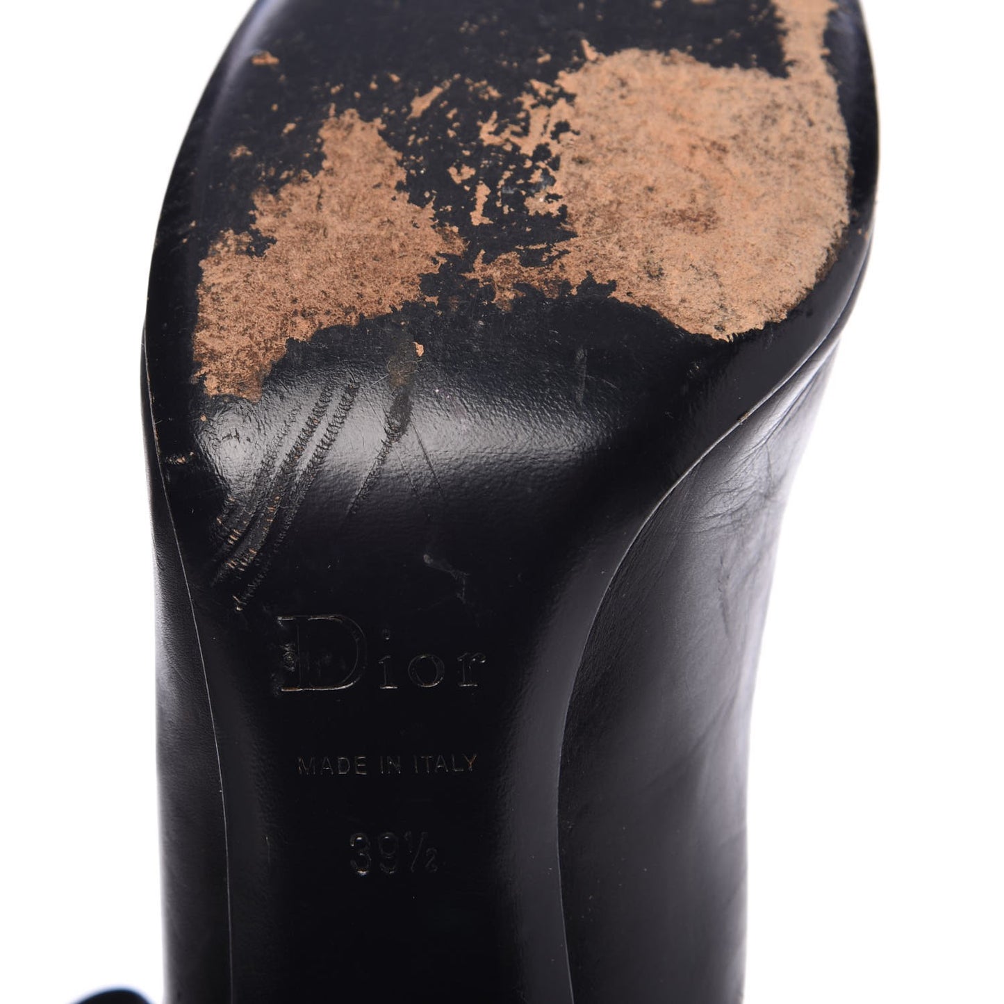 Calfskin Brogues Chain Bow Pumps 39.5 Black