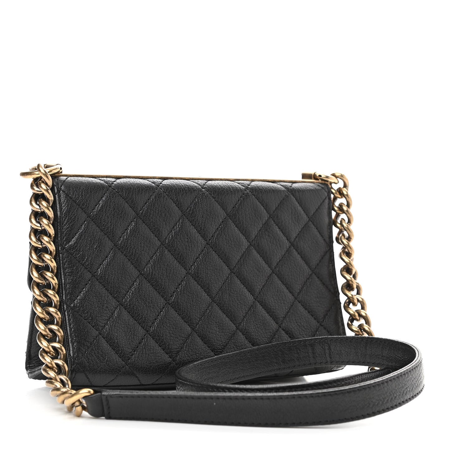 Goatskin Quilted Rita Flap Black