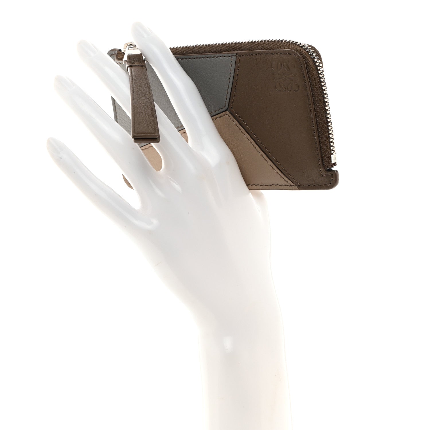 Loewe Calfskin Puzzle Colorblock Coin Card Holder Asphalt 2 of 8