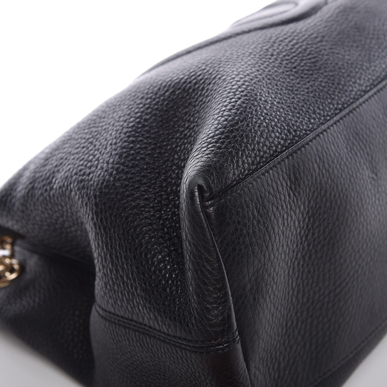 Gucci Pebbled Calfskin Medium Soho Chain Shoulder Bag Black 8 of 12