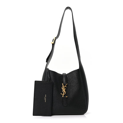 Saint Laurent Grained Calfskin Baby Le 5 A 7 Supple Hobo Black 3 of 10
