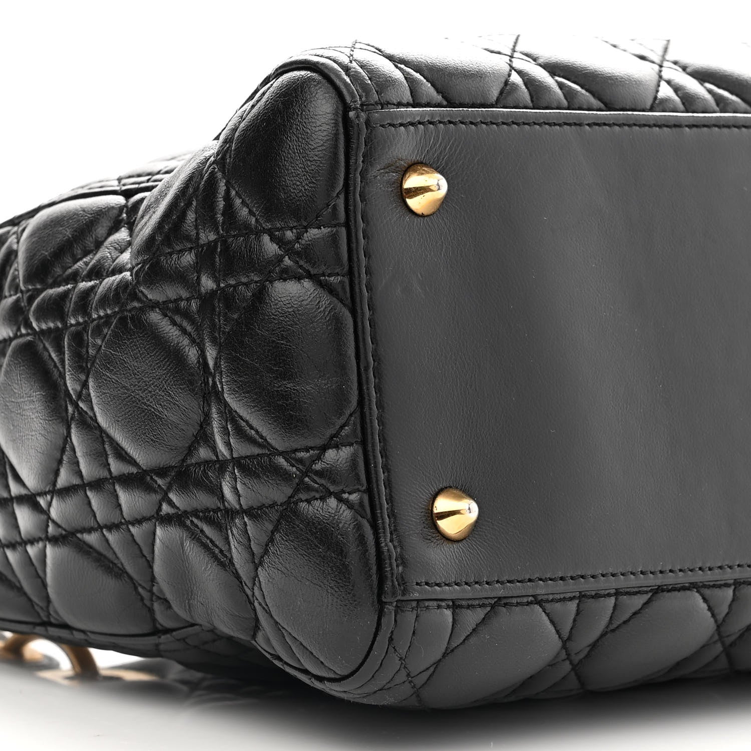 Christian Dior Lambskin Cannage Medium Lady Dior Black 9 of 15