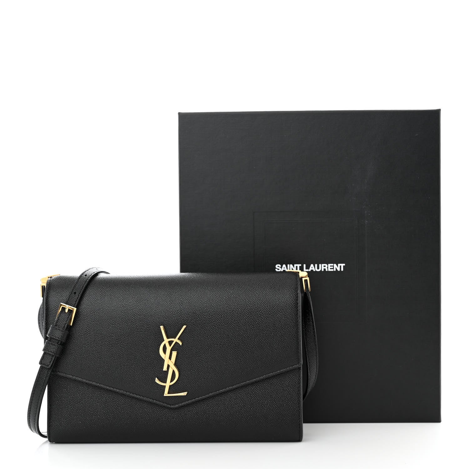 Saint Laurent Grain De Poudre Mini Uptown Crossbody Bag Black 3 of 12