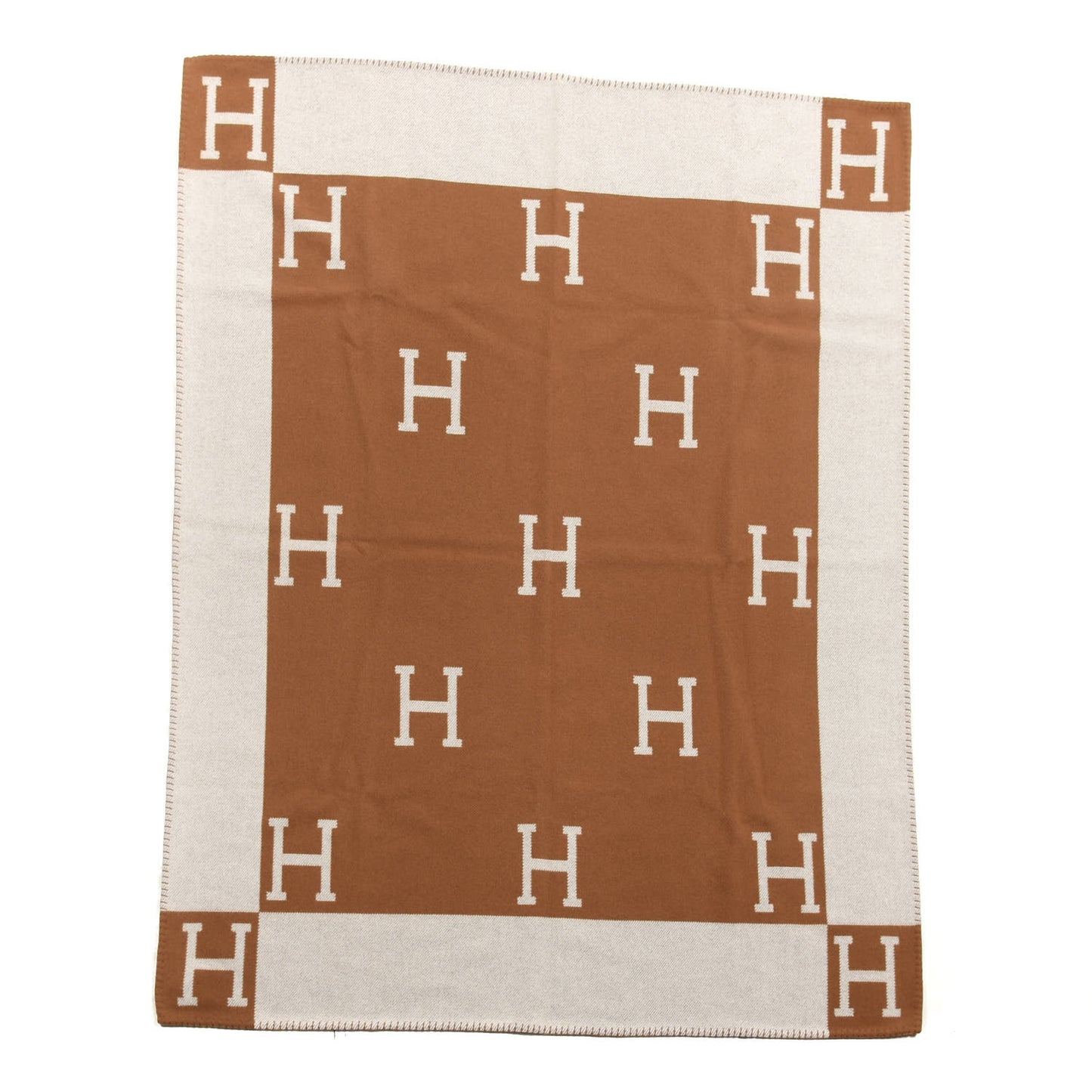 Wool Cashmere Avalon Blanket Ecru Camel