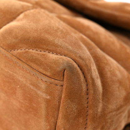 Saint Laurent Suede Calfskin Quilted Small Loulou Puffer Monogram Chain Satchel Cinnamon 9 of 11
