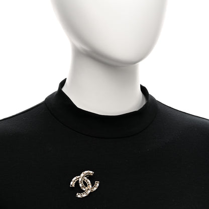 Chanel Lambskin CC Chain Brooch White Gold 2 of 4
