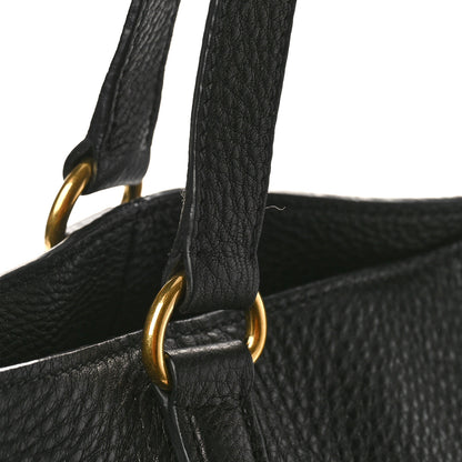 Prada Vitello Daino Side Pocket Tote Black 13 of 14