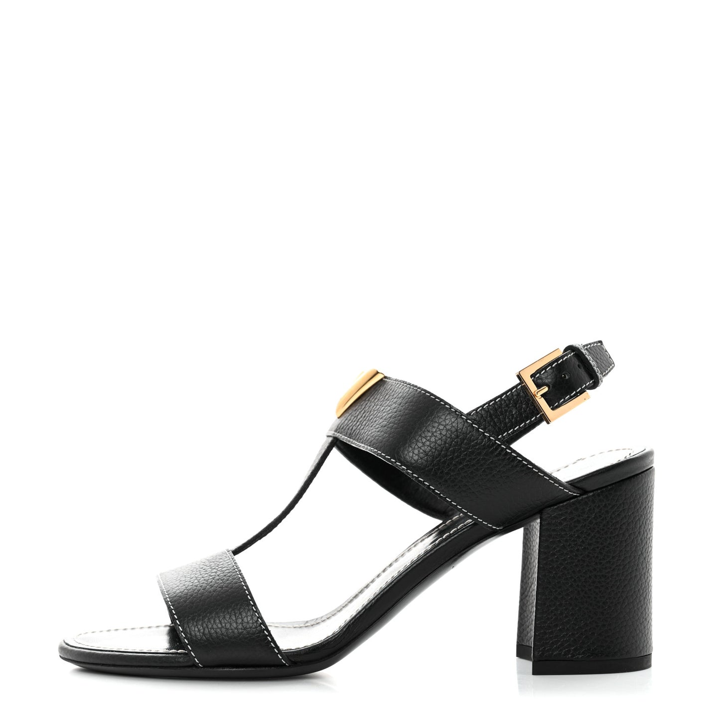 Grained Calfskin New Wave Sandals 38 Black