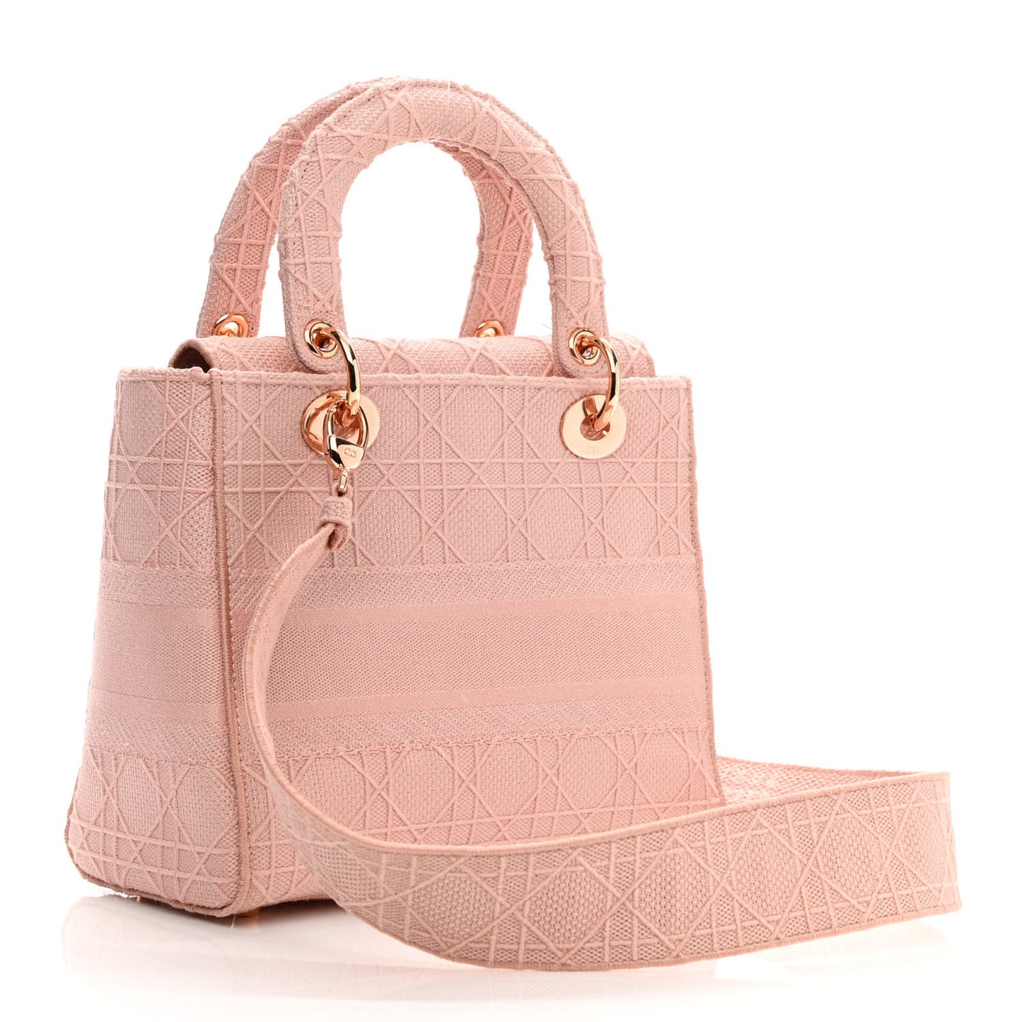 Canvas Embroidered Cannage Medium Lady D-Lite Pink