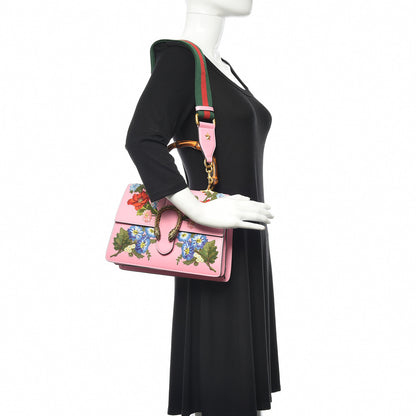Gucci Calfskin Bamboo Web Embroidered Medium Dionysus Top Handle Bag Pink 2 of 9