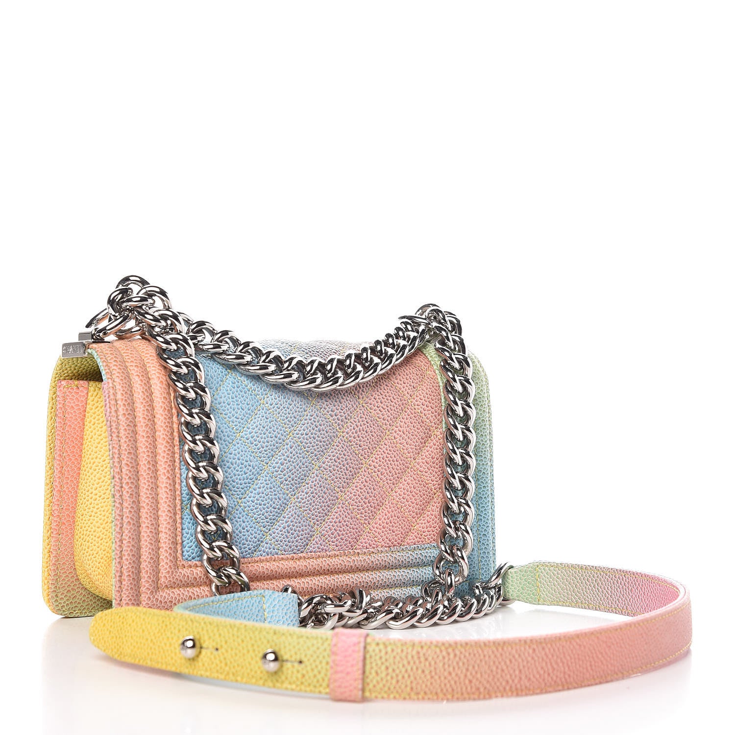 Chanel Caviar Quilted Small Cuba Rainbow Boy Flap Multicolor 3 of 11