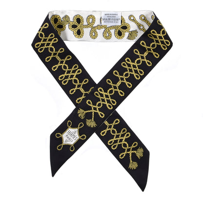 Hermes Silk Galons Et Brandebourg Twilly Black Gold White 1 of 4