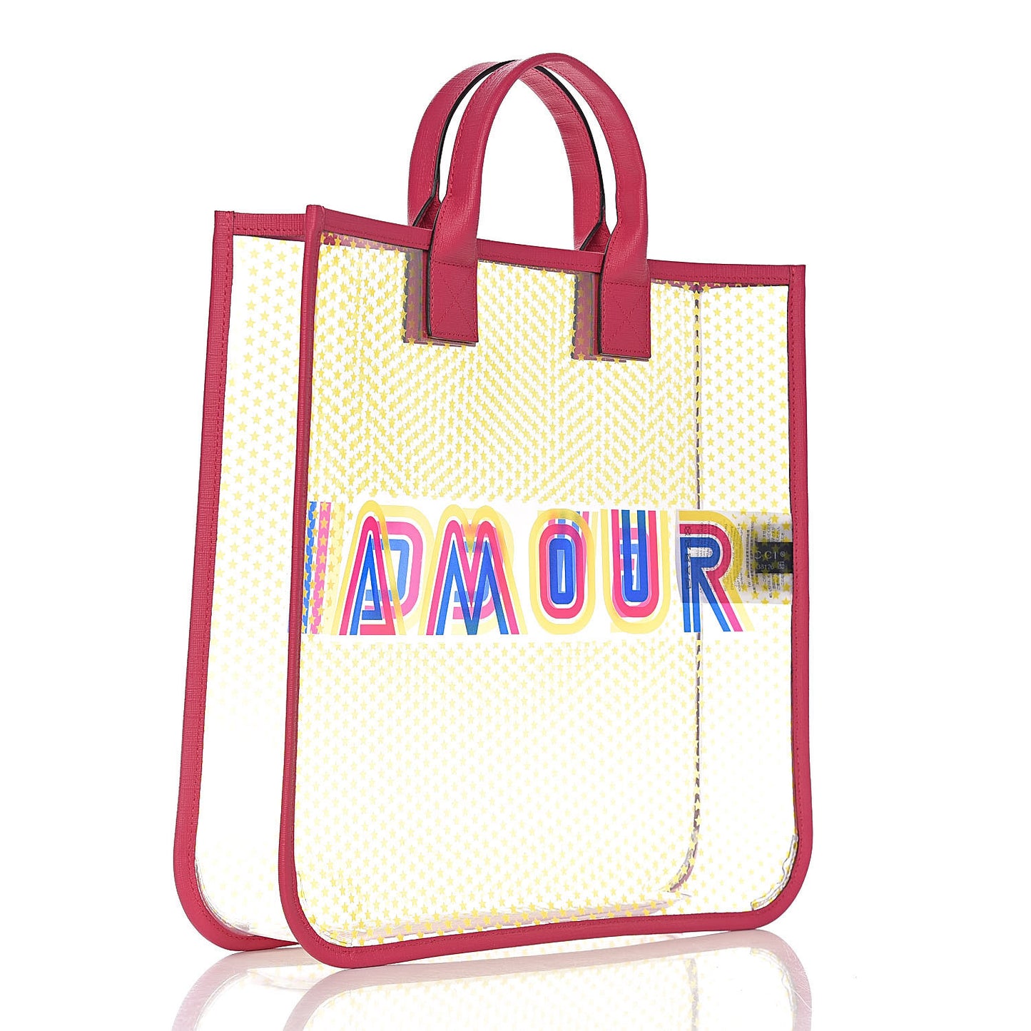 Vinyl Gucci Amour Stars Childrens Tote Multicolor Glass Bright Fuxia