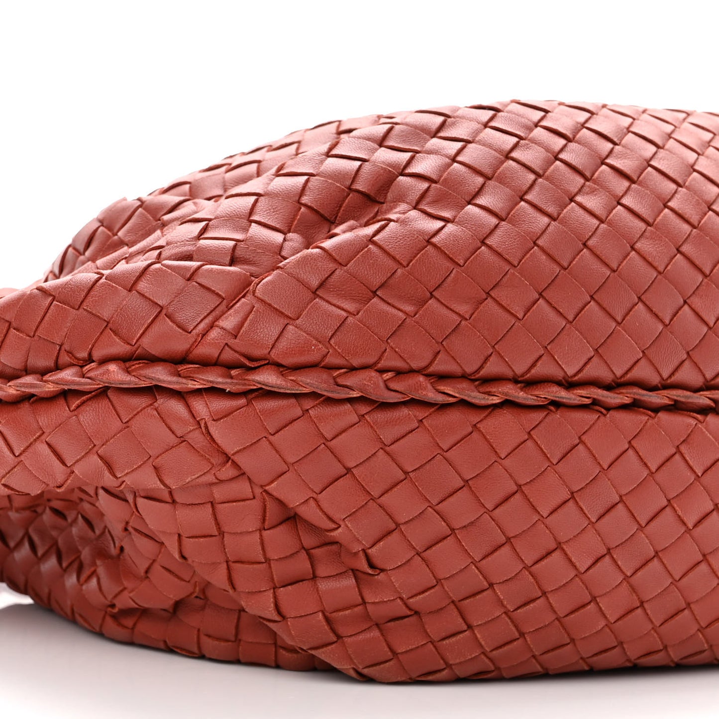 Nappa Intrecciato Medium Belly Veneta Hobo Rust