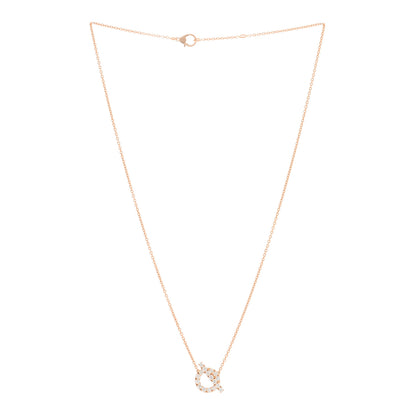 Hermes 18K Rose Gold Diamond Finesse Pendant Necklace 2 of 4