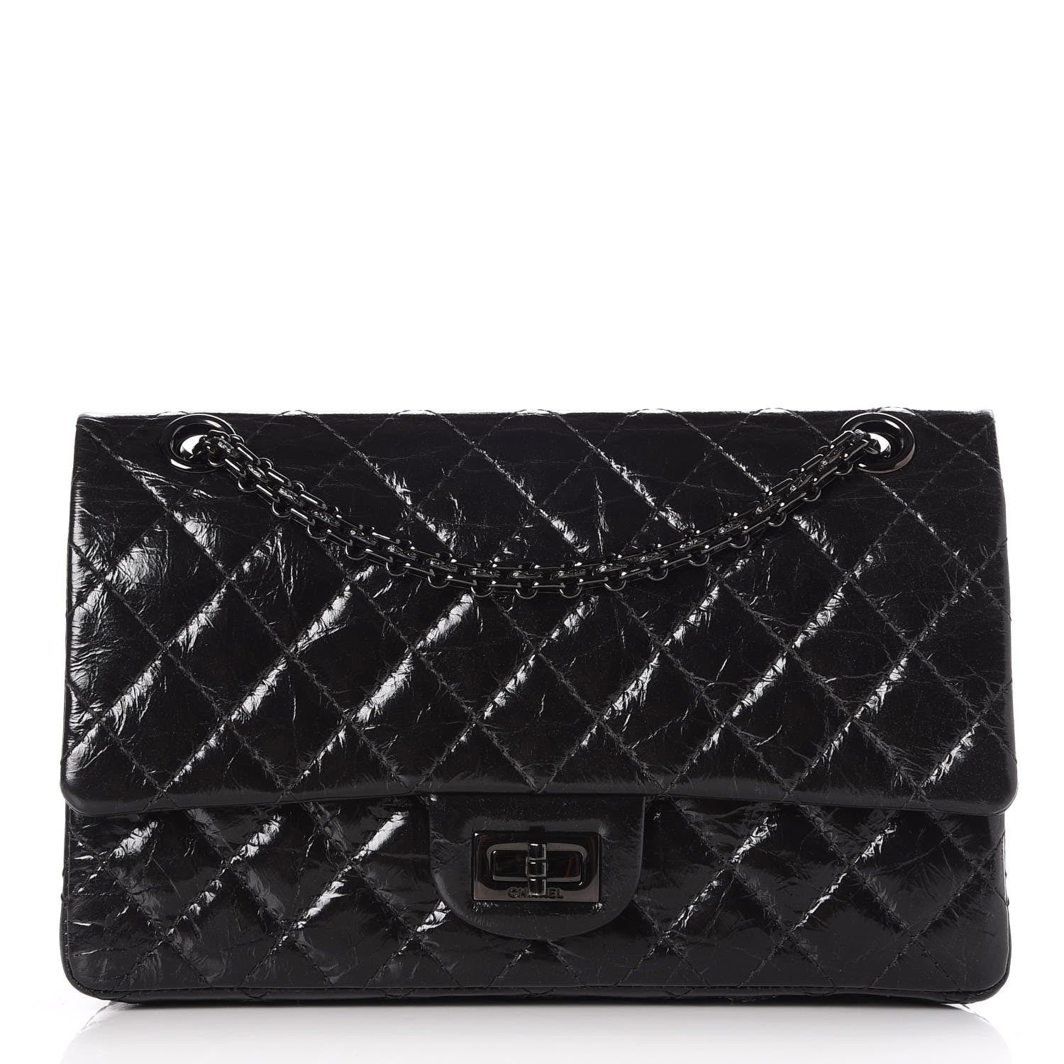 Chanel Glazed Calfskin Quilted 2.55 Reissue 225 Flap Black 1 of 9