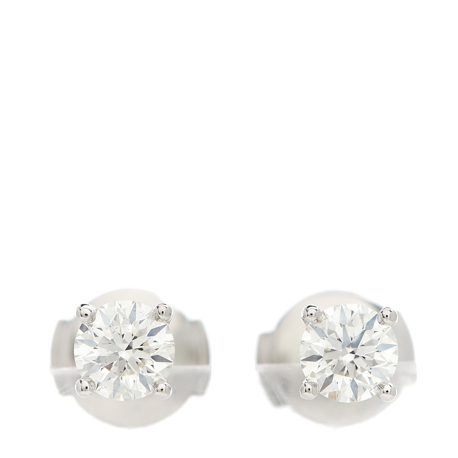 Tiffany Platinum Diamond .84ctw Solitaire Earrings 1 of 5