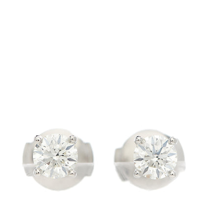 Tiffany Platinum Diamond .84ctw Solitaire Earrings 1 of 5