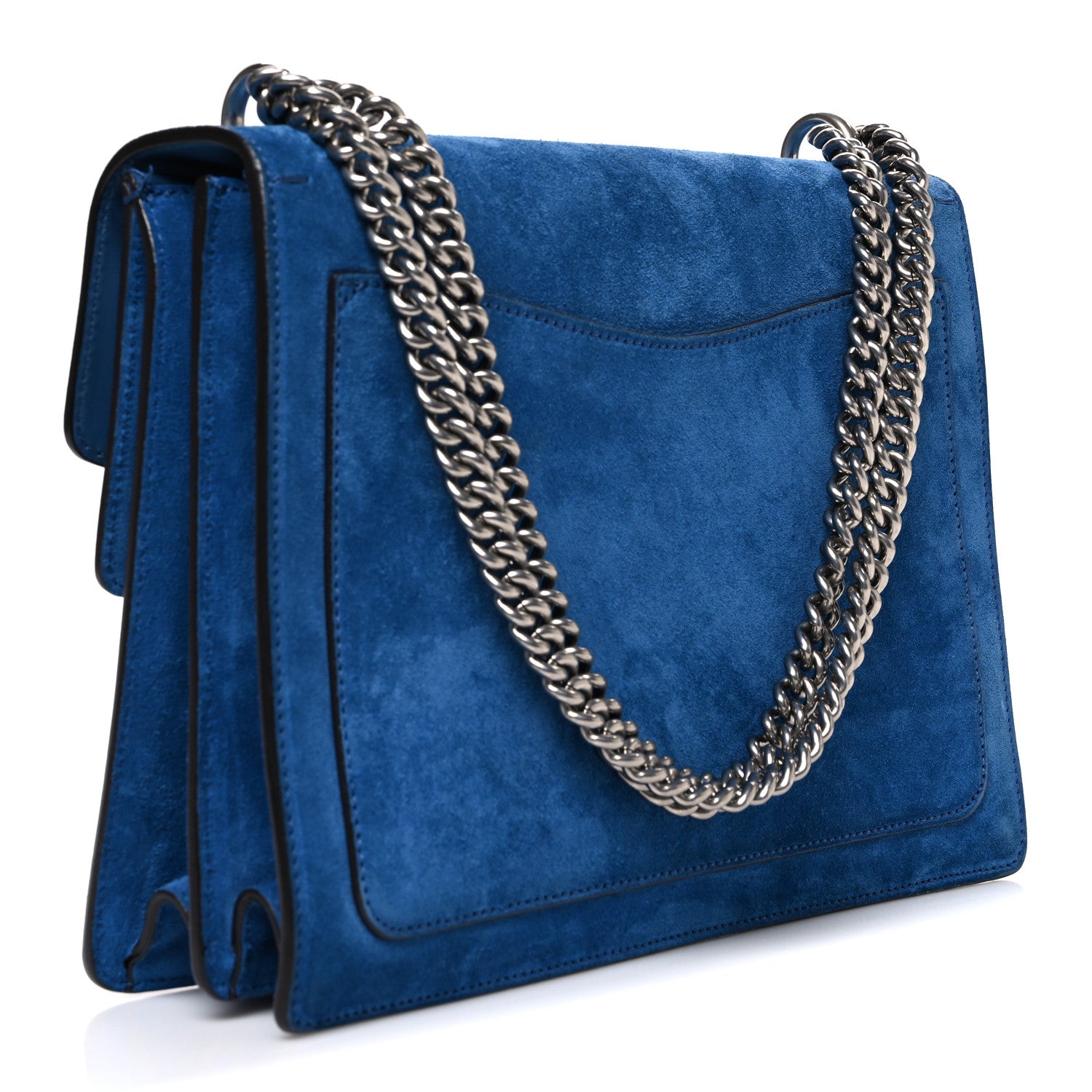 Gucci Suede Medium Dionysus Shoulder Bag Blue 3 of 11