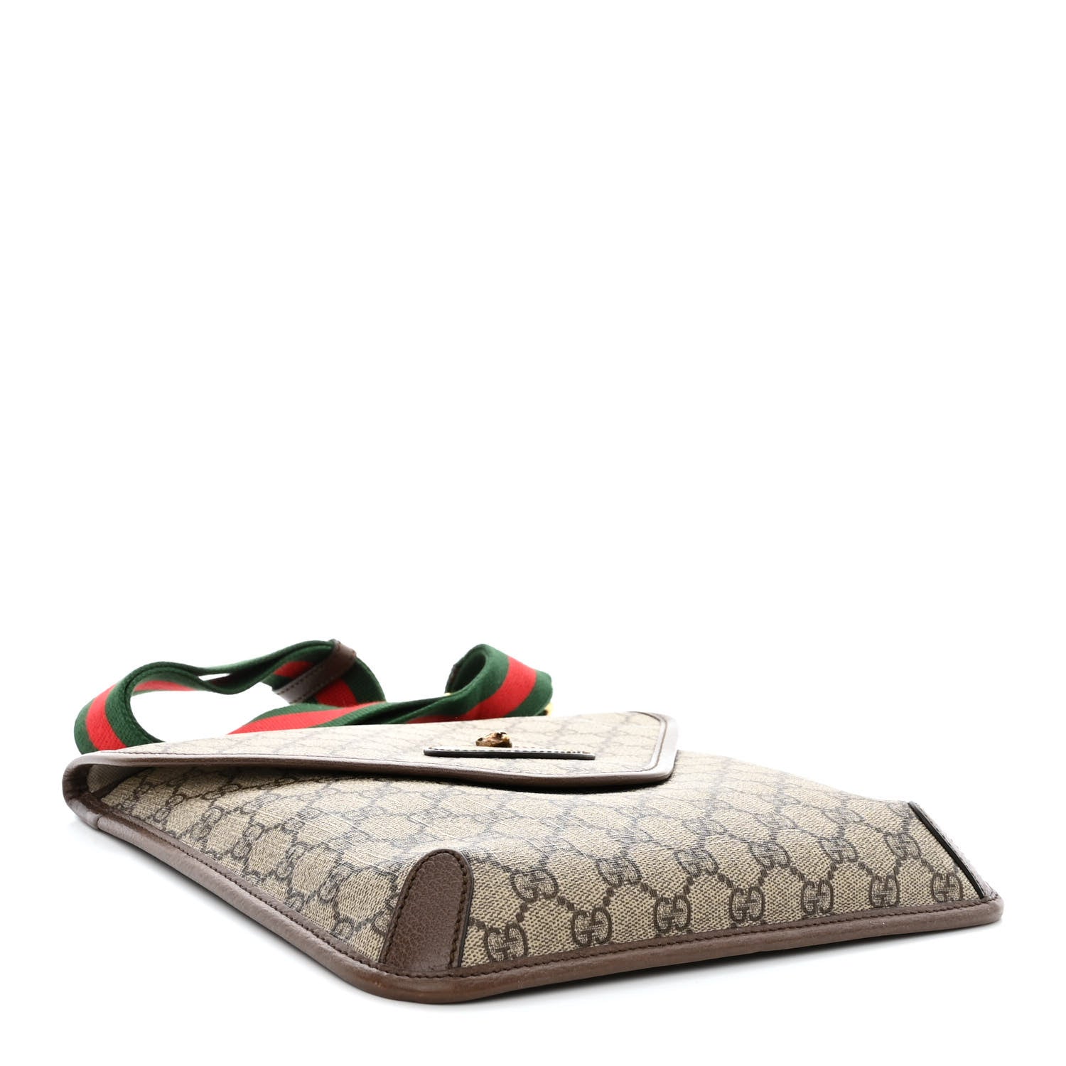 Gucci GG Supreme Monogram Web Medium Neo Vintage Flap Messenger Bag Beige New Acero 4 of 11
