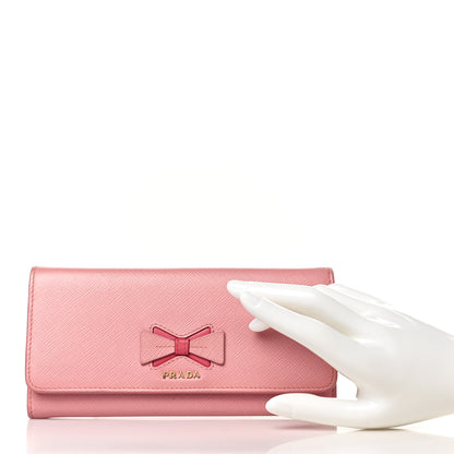 Prada Saffiano Bow Continental Wallet Petalo 2 of 8