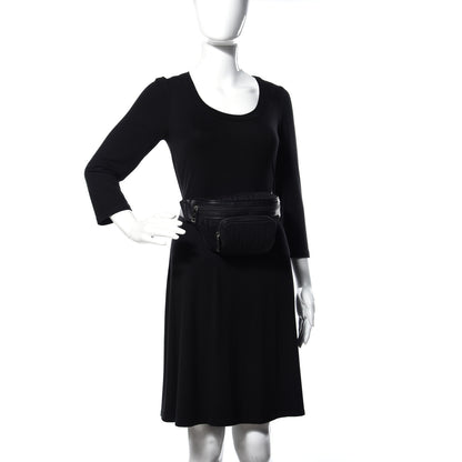 Fendi Neoprene Mesh Vitello Grace FF Pocket Belt Bag Black 3 of 11