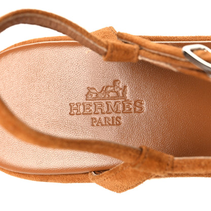 Hermes Suede Goatskin Jam 30 Sandals 38 Naturel 9 of 10