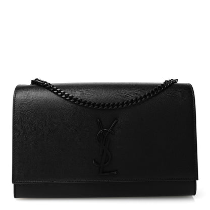 Saint Laurent Grain De Poudre Medium Classic Monogram Monochrome Kate Satchel Black 1 of 9