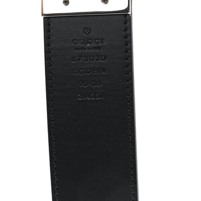 Gucci GG Supreme Monogram Selleria Calfskin Interlocking G Reversible 37mm Belt 95 38 Beige Ebony Black 3 of 4