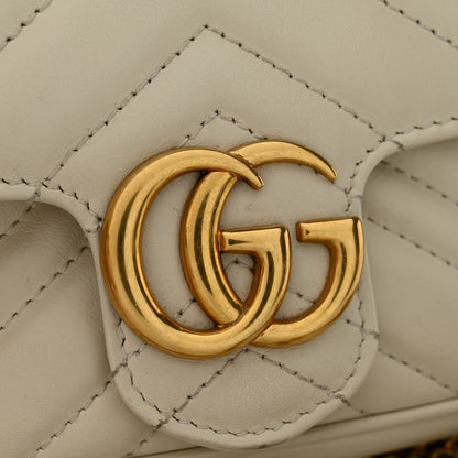 Gucci Calfskin Matelasse Super Mini GG Marmont Shoulder Bag White 12 of 12