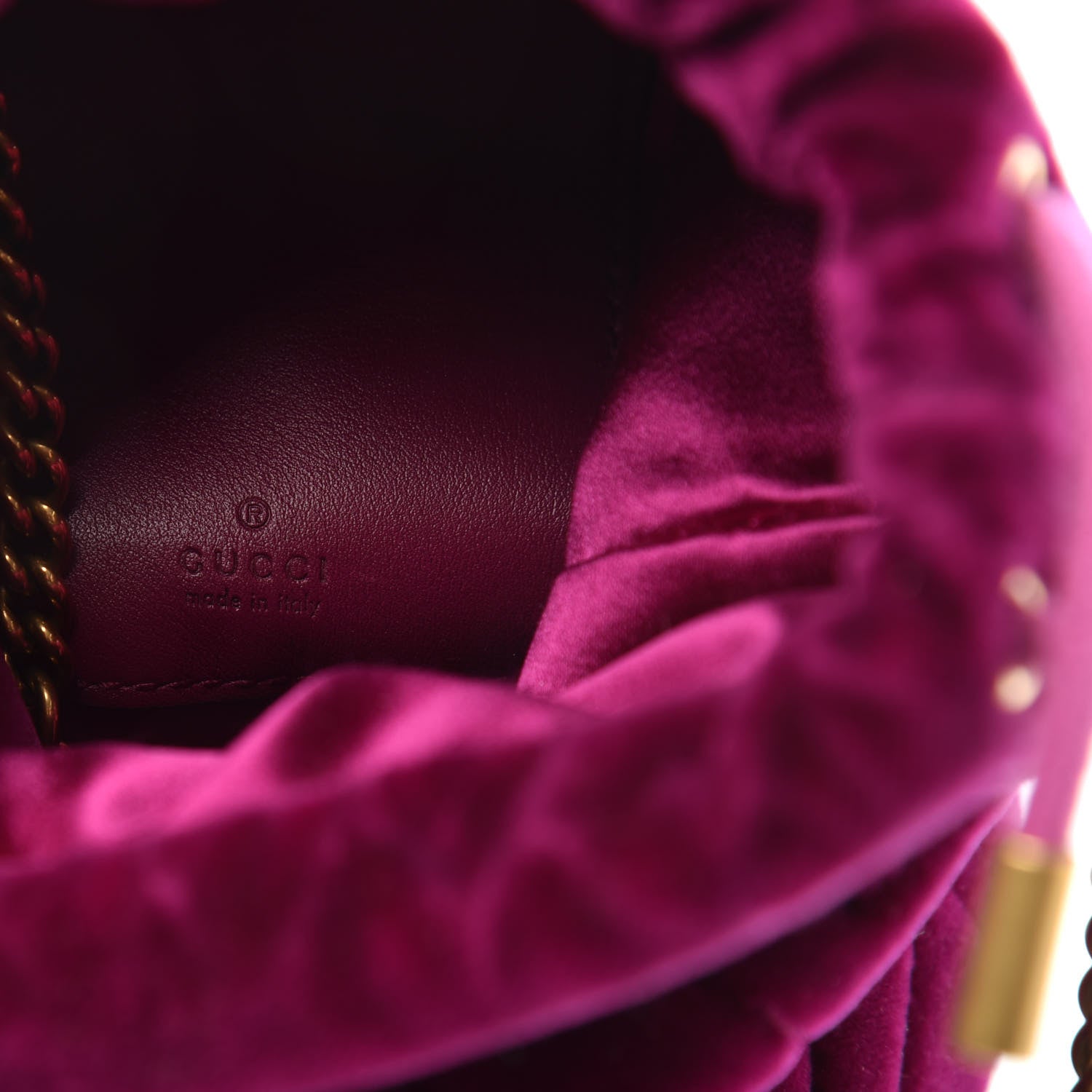 Gucci Velvet Matelasse Mini GG Marmont 2.0 Bucket Bag Fuchsia Violet Cyclamen 6 of 9