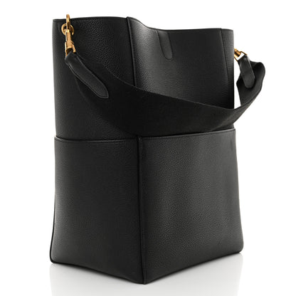 Celine Soft Grained Calfskin Sangle Bucket Bag Black 3 of 14