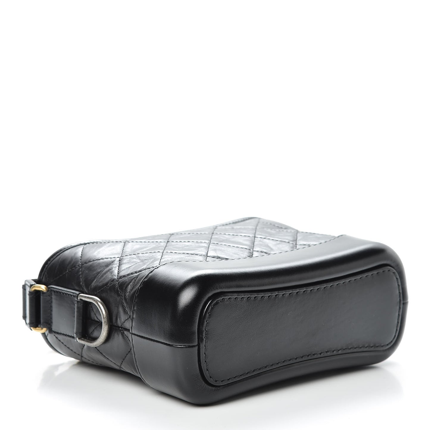 Aged Calfskin Quilted Small Gabrielle Hobo Black