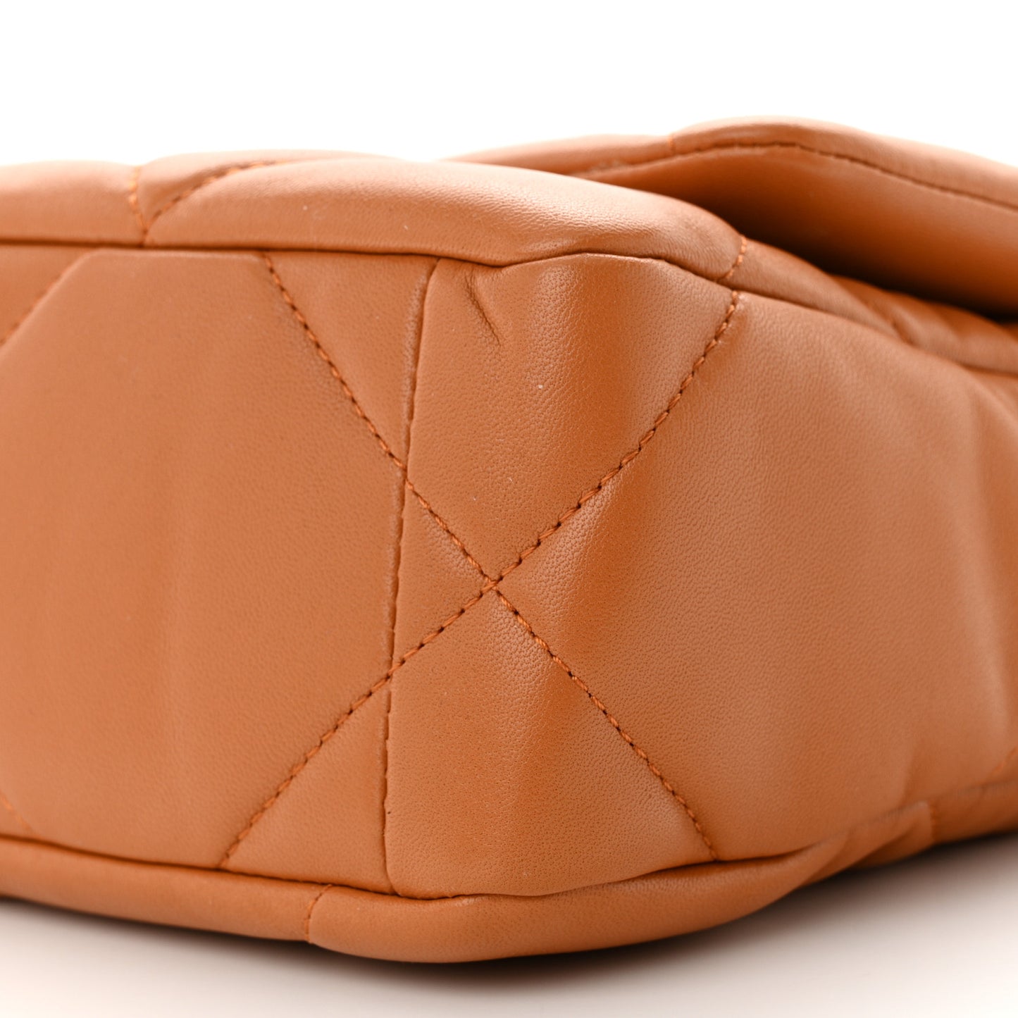 Lambskin Quilted Medium Chanel 19 Flap Light Brown