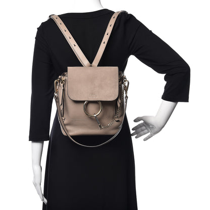 Chloe Suede Calfskin Medium Faye Backpack Motty Grey 2 of 10