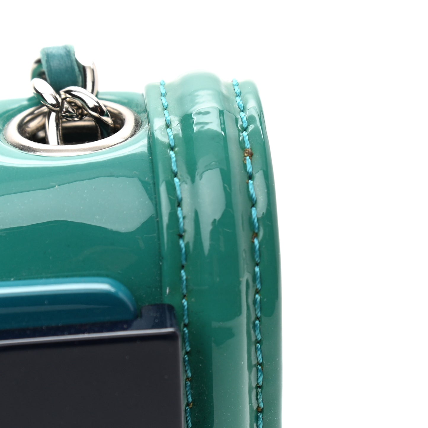 Plexiglass Patent Mini Boy Brick Flap Turquoise Navy