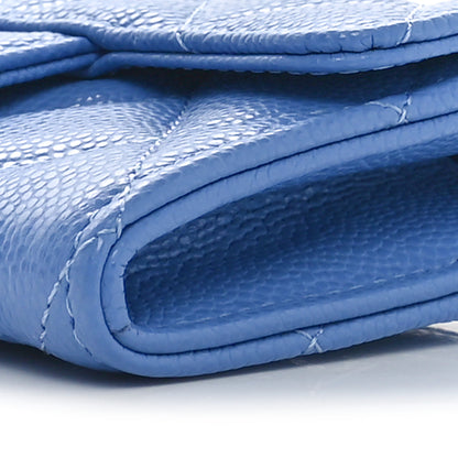 Chanel Caviar Quilted Flap Card Holder Wallet Blue 11 of 12