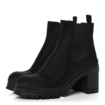 Prada Nylon Lug Sole Chelsea 55mm Boots 39 Black 3 of 12