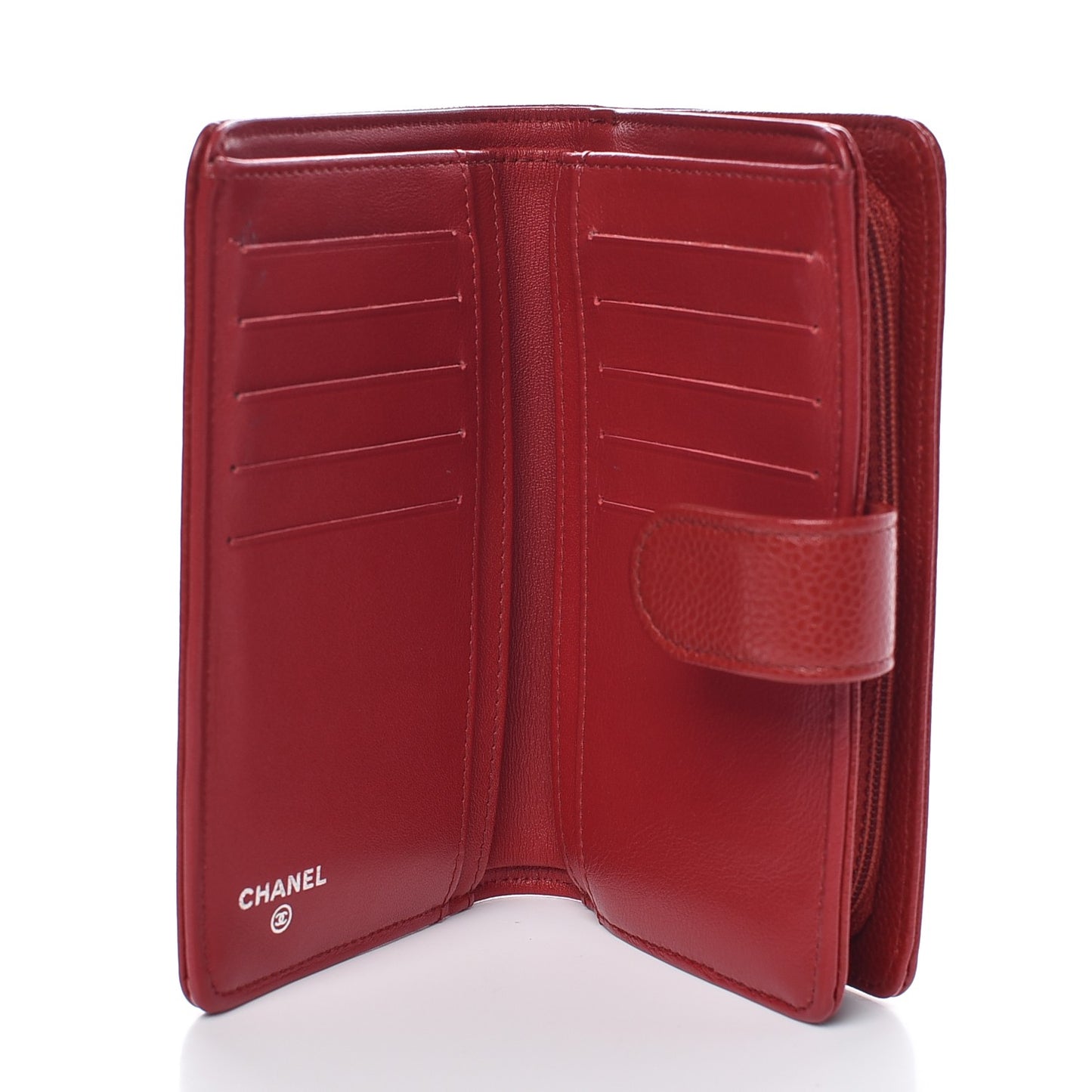 Caviar Timeless CC Zipped Pocket Wallet Red