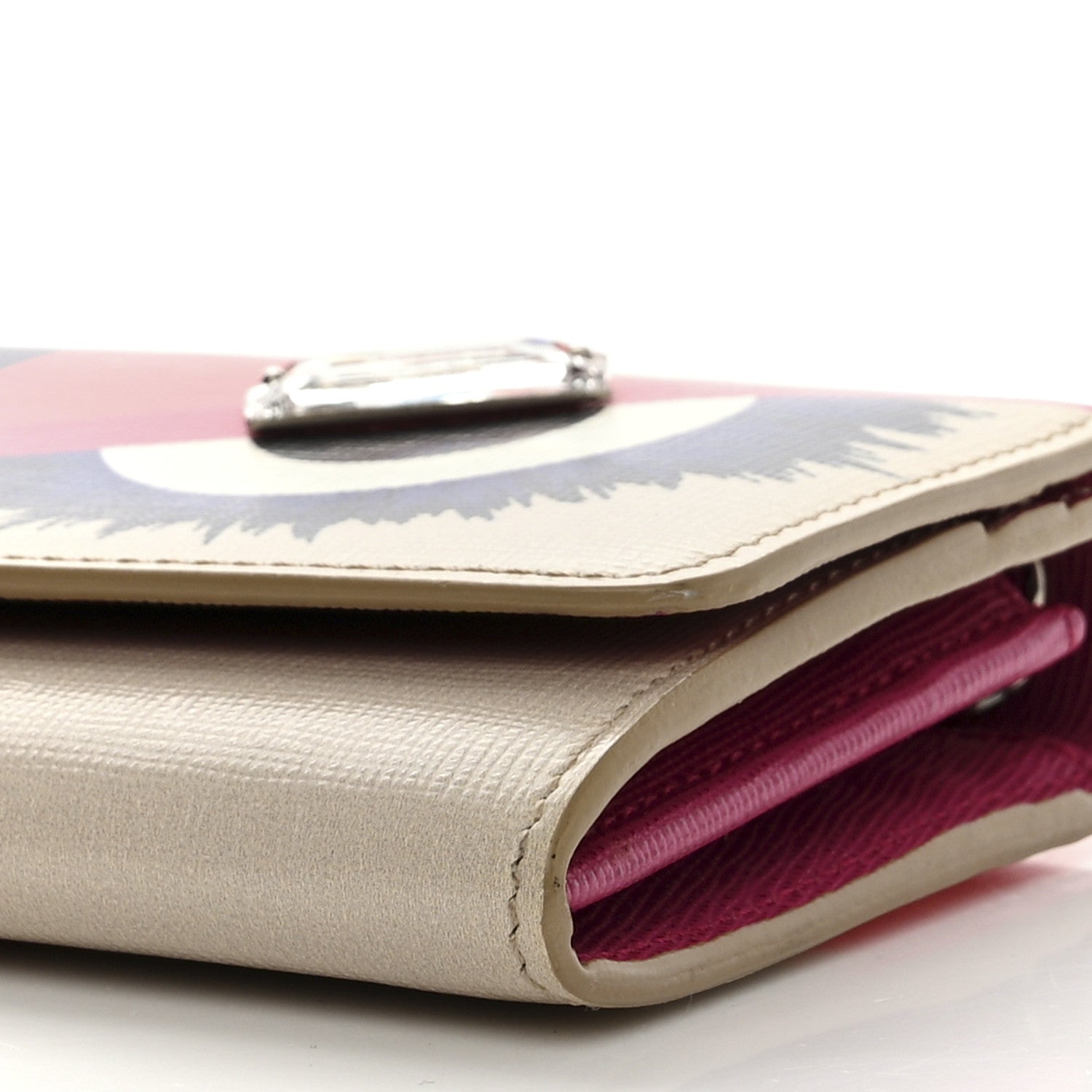 Fendi Vitello Elite Crystal Eye Monster Continental Wallet on Chain Bellini Multicolor 11 of 11