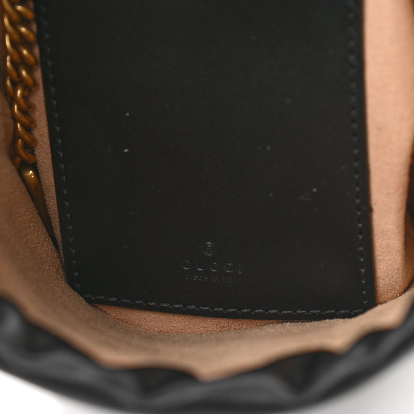 Calfskin Matelasse Mini GG Marmont 2.0 Bucket Bag Black