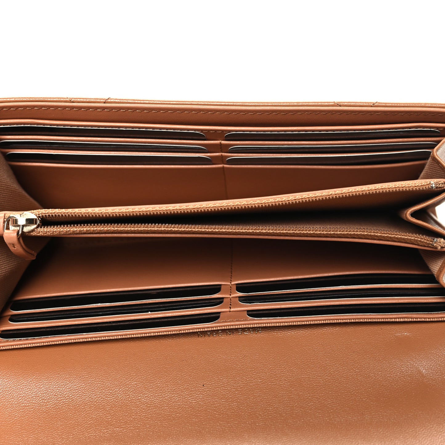 Lambskin Quilted Chanel 19 Flap Wallet Brown