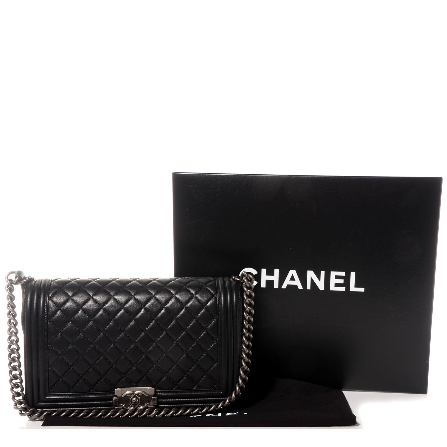 Chanel Metallic Calfskin Quilted Medium Boy Flap Black 5 of 8