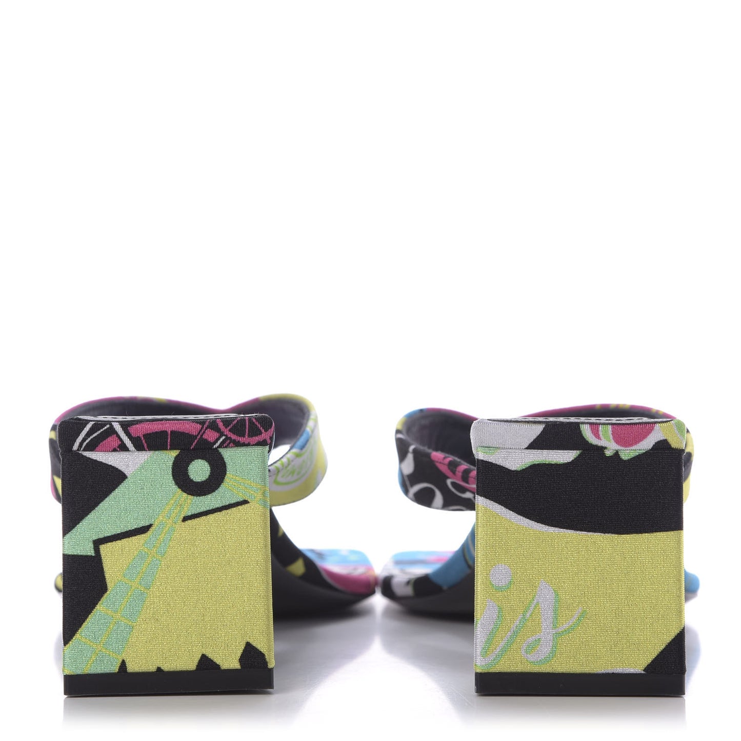 Spandex Double Square Flat 60mm Sandals 37 Multicolor