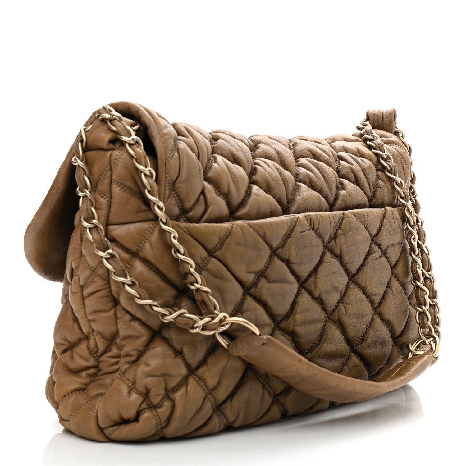 Chanel Lambskin Bubble Quilt Flap Brown 2 of 11