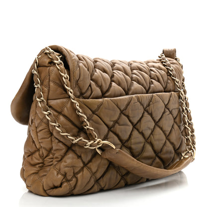 Chanel Lambskin Bubble Quilt Flap Brown 2 of 11