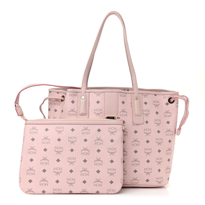 MCM Visetos Medium Liz Reversible Shopper Tote Powder Pink 1 of 16