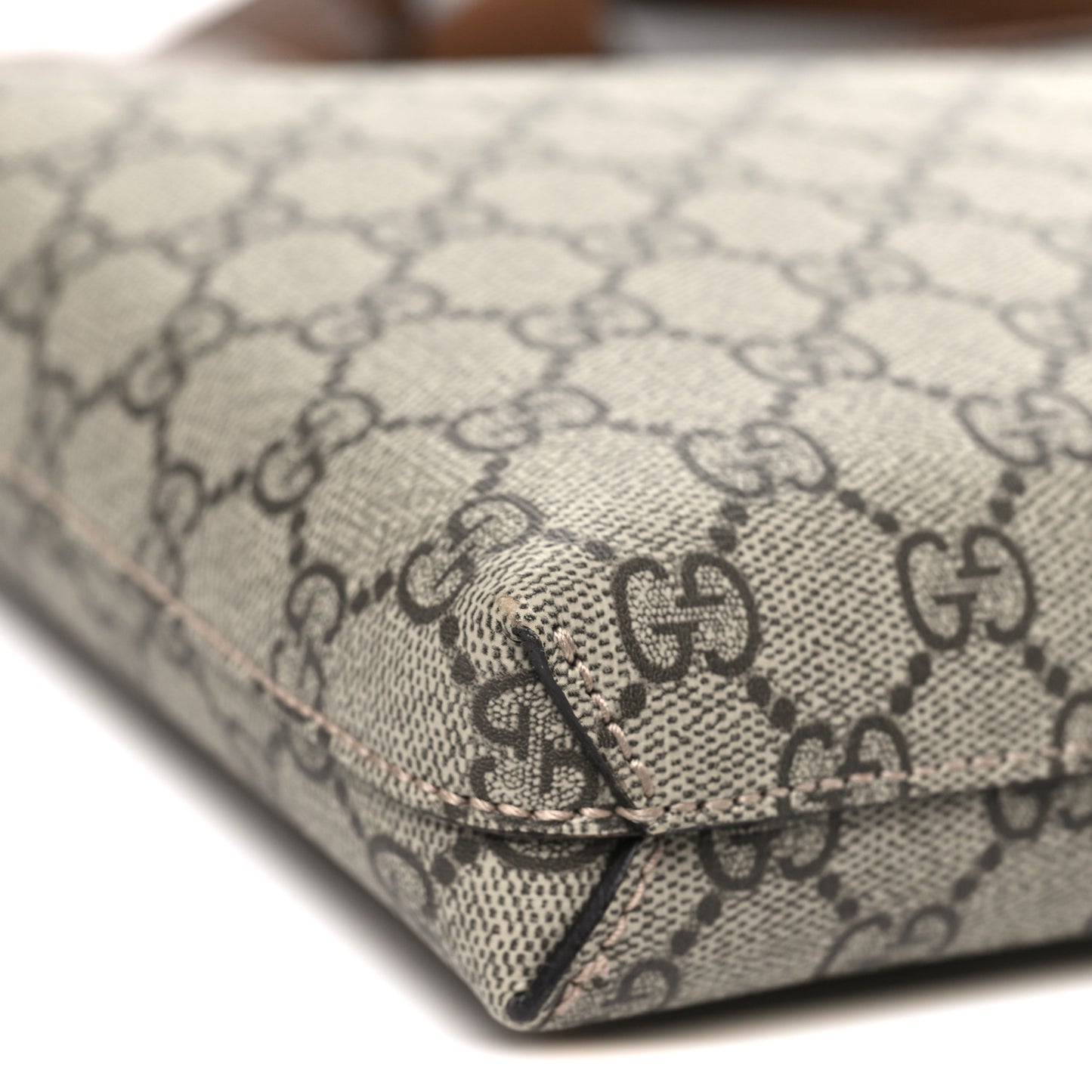 GG Supreme Monogram Azalea Calfskin Retro Interlocking G Wristlet Messenger Bag Beige Ebony Brown Sugar Beige Ebony Brown Sugar