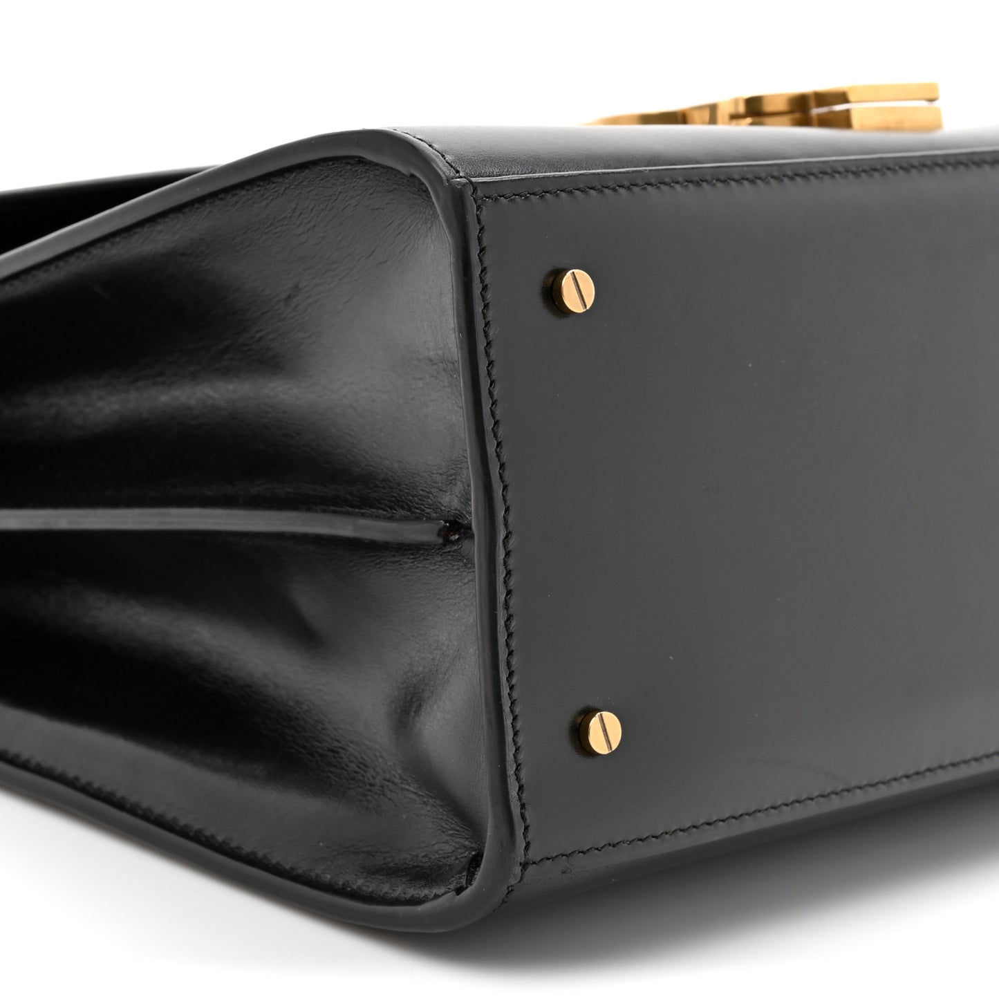 Smooth Calfskin Medium Classic Monogram Cassandra Top Handle Black