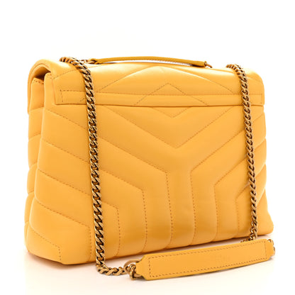 Saint Laurent Calfskin Y Quilted Monogram Small Loulou Chain Satchel Cheddar 3 of 13